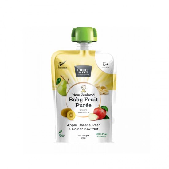 Fruit Hitz Dried New Zealand  Baby Fruit Puree 90g 新西兰婴幼儿宝宝辅食水果泥（6个月以上) 口味随机  保质期2025.9