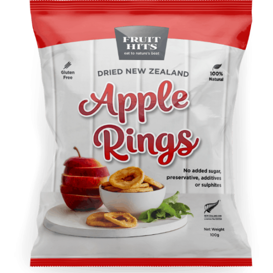 Fruit Hitz New Zealand Dried Apple Rings 100g 新西兰苹果圈果干 儿童零食 保质期2026.7