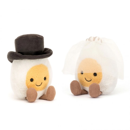 【组合装】Jellycat Amuseables Boiled Egg Groom and Bride 趣味新郎和新娘水煮蛋 