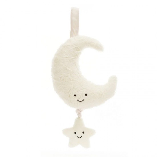 Jellycat Amuseables Moon Musical Pull 趣味月亮音乐拉铃安抚宝宝床铃挂件 28cm x 15cm x 6cm