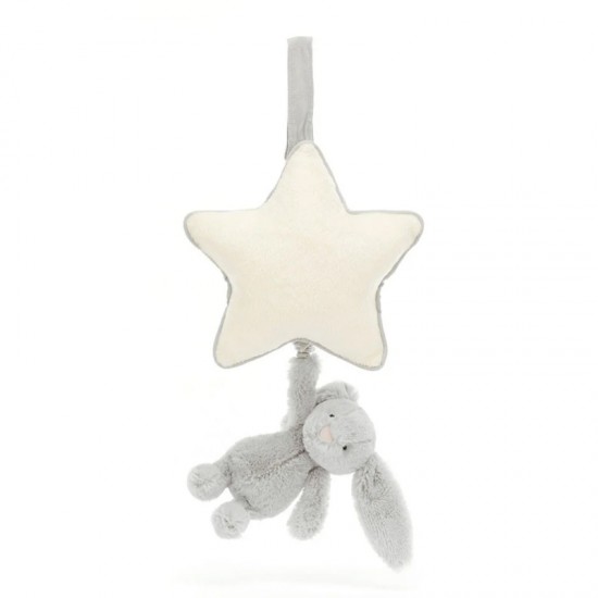 Jellycat Bashful Silver Bunny Musical Pull 害羞银色邦尼兔音乐拉铃婴儿摇铃  H30 X W20 CM