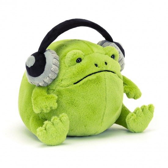 Jellycat Ricky Rain Frog Headphones 耳机雨蛙玩偶 15cm x 16cm x 18cm