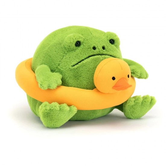 Jellycat Ricky Rain Frog in a Rubber Ring 橡胶泳圈雨蛙玩偶 尺寸：15cm x 17cm x 18cm