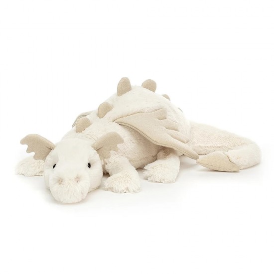 Jellycat Snow Dragon Huge 巨大号白色雪龙飞龙 尺寸：H19 X W66 CM